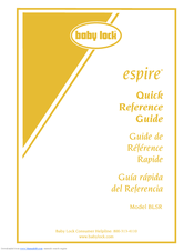 Baby Lock espire BLSR Quick Reference Manual