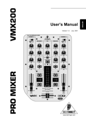 Behringer PRO MIXER VMX200 User Manual