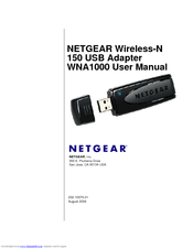 Netgear WNA1000 - Wireless-N 150 USB Adapter User Manual