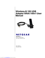 Netgear WNA1100 - Wireless-N 150 USB Adapter User Manual