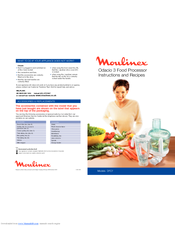 Moulinex Odacio 3 Instructions And Recipes Manual