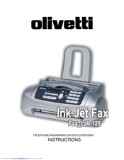 Olivetti Fax-Lab 128 Instructions Manual
