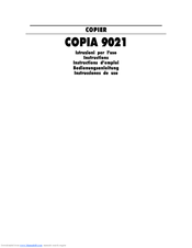 Olivetti Copia 9021 Instructions Manual