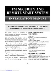 Black Widow Security 200 Installation Manual