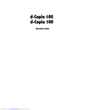 Olivetti d-Copia 800 Operation Manual