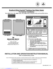 Bradford White EVERHOT TG-150E-N(X Installation And Operation Instruction Manual