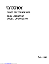 Brother LX-300 Parts Reference List