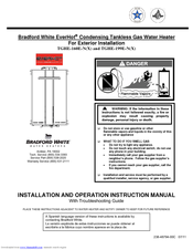 Bradford White EverHot TGHE-160E-NX Installation And Operation Instruction Manual