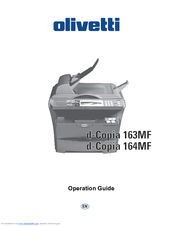 Olivetti d-Copia 163MF Operation Manual