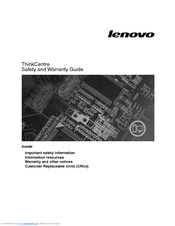 Lenovo ThinkCentre A57e Safety And Warranty Manual
