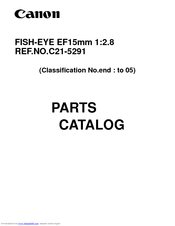 Canon FISH-EYE EF15mm 1:2.8 Parts Catalog