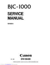 Canon Color Bubble Jet BJC-1000 Series Service Manual