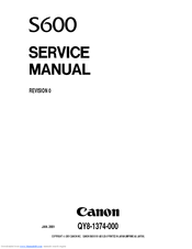 Canon S600 Service Manual
