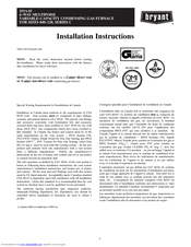 Bryant 355AAV EVOLUTION Installation Instructions Manual