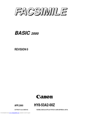 Canon FACSIMILE BASIC 2000 Service Manual