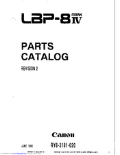 Canon LBP-8 Mark IV Parts Catalog