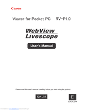 Canon Viewer for Pocket PC RV-P1.0 User Manual