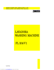 Zanussi FL 1014 V1 Installation And Instruction Manual