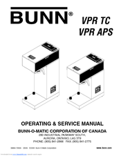 Bunn VPR APS Operating & Service Manual