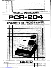 Casio PCR-204 Operator's Instruction Manual