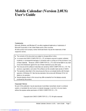 Casio Mobile Address Book (Version 2.0US) User Manual