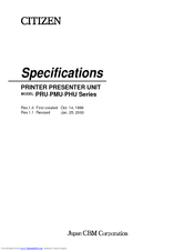 Citizen PRU-130 Specifications