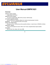 Sylvania SMPK1021 User Manual