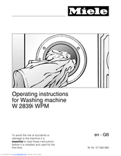 Miele W 2839I WPM Operating Instructions Manual