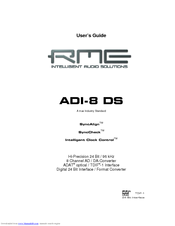 RME Audio ADI-8 DS User Manual