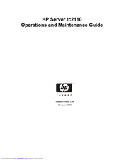 HP Tc2110 - Server - 128 MB RAM Maintenance Manual