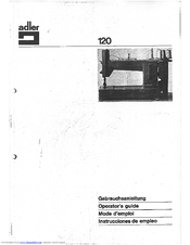 Adler 120 Operator's Manual