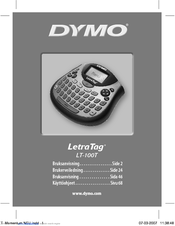 Dymo LetrTag LT-100T Bruksanvisning