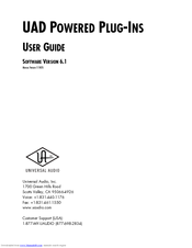 Universal Audio UAD Powered Plug-Ins User Manual