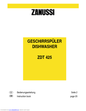 Zanussi ZDT425 Instruction Book