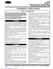 Carrier 23XL Installation Instructions Manual