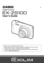 Casio EXILIM EX-ZS100 User Manual