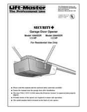 Chamberlain Lift-Master Professional Security+ 1000SDR Owner's Manual