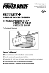 Power Drive Security+ PD752KLDS Owner's Manual