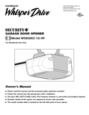 Chamberlain WD832KD 1/2 HP Owner's Manual