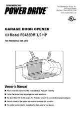 Chamberlain PD432DM 1/2 HP Owners Owner's Manual