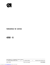 Duerkopp Adler 4260-6 Instructions For Service Manual