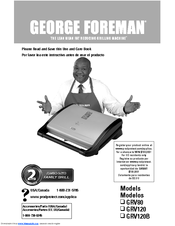 George Foreman GRV120B Use And Care Book Manual