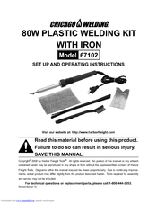 Chicago Welding 67102 Set Up And Operating Instructions Manual