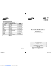 Samsung LA46N81BD Owner's Instructions Manual