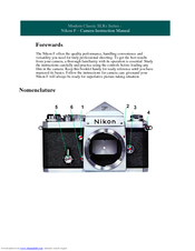 Nikon F Instruction Manual
