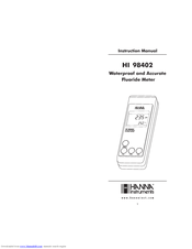Hanna Instruments HI 98402 Instruction Manual