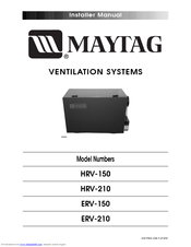 Maytag ERV-210 Installer Manual