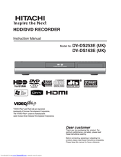 Hitachi DV-DS163E/UK Instruction Manual