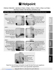 Hotpoint FFM71 Instructions for  and use Instructions For Installation And Use Manual