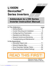 Hitachi L100DN-037LFU2 Read This First Manual